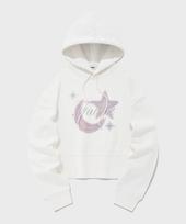 Palet Glitter Luna Crop Hoodie White White/S