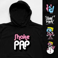 Doldol Shake-Pap_Hoody_07 Paprika B-Boy Shake Pop Character Graphic Design Hoodie Black/L