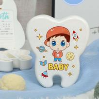 Teeth Save Souvenirs Box Deciduous Tooth Case Milk Teeth Organizer Tooth Fairy Box Baby Tooth Box white-boy
