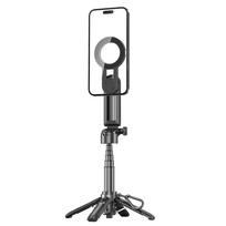 Magnetic Phone Tripod Wireless Phone Grip Selfie Stick Desktop Tripod for IPhone 16 15 14 13 12 Pro Max for Samsung Phone Holder juoda