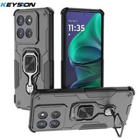 KEYSION Shockproof Case for Motorola Edge 60 Pro 5G 60 Fusion 60S Upright Live Ring Stand Phone Cover for Edge 60 Stylus 5G for Edge 60 Pro juoda