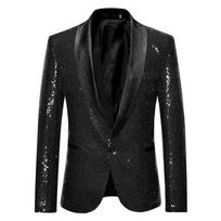 Men Nightclub Prom Suit Coats Mens Costume Stage Clothes Shiny Gold Sequin Glitter Embellished Blazer Jacket XXL