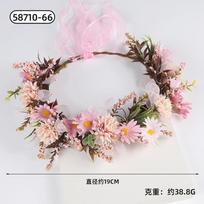 Flower Wreaths Garland Crown Diadem Wedding Baroque Hairband Hair Girl Flower Crown Bridal Headband Fairy Princess Hair Tiaras gray