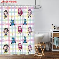 1Pc K-Pop Demon Hunters Print Waterproof Shower Curtain Multiple Sizes Of Privacy Hanging Curtain And 12 Hooks Easy Installation 90x180cm