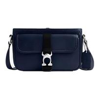 Coach Beck 21 Vienspalvė Reljefinis Logotipas Užtrauktukas Odinė Pečių Crossbody Rankinė Mažos Moteriškos Rankinės Tamsiai Mėlyna CM335-DEB Basic Set (Bag+Dust Bag)