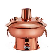 Large Electric & Charcoal Dual-Use Mandarin Duck Copper Hot Pot beige