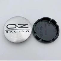 4 vnt. 56 mm automobilio ratų centriniai dangteliai su OZ O.Z Racing logotipu, ratų stebulės dangteliai, automobilio stebulės dangtelio keitimas, automobilio priedai Black&White gray