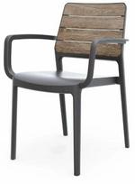 Lauko kėdė Keter Deco Porto, pilka sp./natūralaus uosio sp., 81.8 cm x 56.4 cm x 53.3 cm