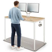 Kompiuterio stalas reguliuojamo aukščio Desktronic HomeMax, 160 cm x 80 cm, 74 - 119 cm, balta sp./bamboo sp.