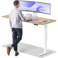 Kompiuterio stalas reguliuojamo aukščio Desktronic HomePro, 180 cm x 80 cm, 63 - 128 cm, balta sp./bamboo sp.