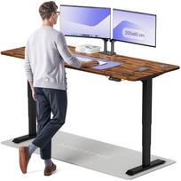 Kompiuterio stalas reguliuojamo aukščio Desktronic HomePro, 200 cm x 80 cm, 63 - 128 cm, juoda sp./riešuto sp.