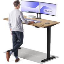Kompiuterio stalas reguliuojamo aukščio Desktronic HomePro, 160 cm x 80 cm, 63 - 128 cm, ąžuolo sp./juoda sp.