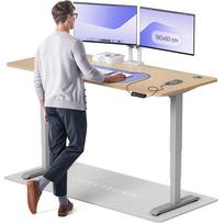 Kompiuterio stalas reguliuojamo aukščio Desktronic HomePro, 180 cm x 80 cm, 63 - 128 cm, pilka sp./bamboo sp.