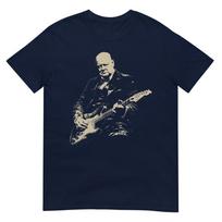 Winston Churchill Playing Electric Guitar Rocker Humor TShirt S