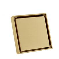 Šlifuoto aukso chromuotas nerūdijančio plieno modernus vonios grindų sifonas 15*15cm beige