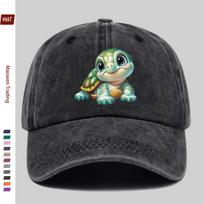 D Flat pc pcs Sea Turtle Print Trucker Cap with Ocean World Design  Adjustable Snapback Lightweight Suitable for Men  Wom 1pc