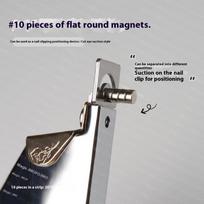 10 vnt. Mini nagų magnetinis plokščias apvalus magnetas „Katės akies“ UV gelio lakui Blizgučių efekto įrankiai Nagų kirpiklio lokatorius Manikiūro dizainas