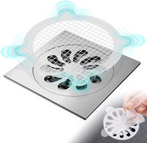 30 Pack Disposable Hair Catchers Strengthen Paste Hair Catcher Drain for Shower Bathtubs Kitchen (as the picture,Stainless Steel)