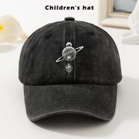 Planet Chain Baseball Cap Embroidered Washed Cotton Outdoor Adjustable Curved Brim Hat One Size