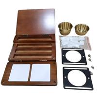 Artist Watercolor Paint Tray 24 Well Foldable Magnetic Wooden Paint Palette For Artists Students Travel Outdoor Painting 1