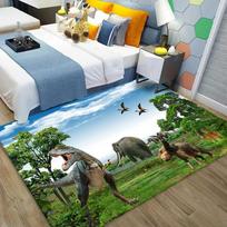 Dinozaurų 3D spausdintas kilimas Vaikų kilimai miegamajam svetainei Neslystantis kūdikio ropojimo žaidimų kilimėlis Kilimai berniukų kambariui 40x60cm