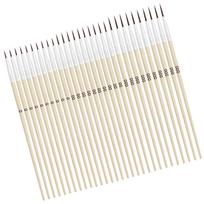 30Pcs Miniature Art Brush Wood Handle Detail Paint Brush for Acrylic Watercolor Gouache Oil Face Painting Model Figurine