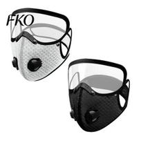 Professional Construction Respirator 2 Pcs Dust Masque, Breathable Reusable Carbon Filter Face Protection Cushion with Goggles for Woodworking Mowing A