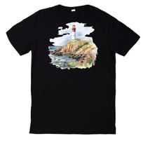 T-Shirt Aquarell Leuchtturm Motiv Baumwolle S