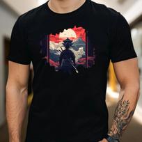 T-Shirt Herren Samurai im Japanischen Tempel Motiv Baumwolle Größe S bis 5XL XS