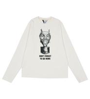 Edible Let Gas Mask Print Long Sleeve T-Shirt White/M