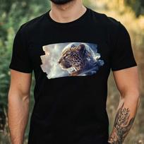 T-Shirt Herren Leopard als Astronaut Motiv Baumwolle Größe XS bis 5XL M