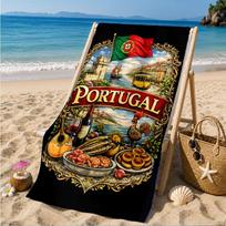 Portugal: Landscapes Culture And Cuisine Beach Towel, Quick-drying, Easy to Care for, Suitable for Both Fitness and Beach Vacations,Sports Essential 70cmx140cm(27x55inch)