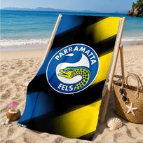 Parramatta Eels Team Crest Beach Towel, Quick-drying, Easy to Care for, Suitable for Both Fitness and Beach Vacations,Sports Essential 70cmx140cm(27x55inch)