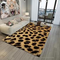 2D leopardų ir žirafų rašto kilimas Neslystantis gyvūnų rašto grindų kilimėlis Modernus namų dekoratyvinis kilimas miegamajam, svetainei 40X60CM