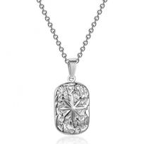 Hammered Finish Compass Pendant Necklace Silver Color Geometric Pendant Necklace  for Gift Giving sidabras