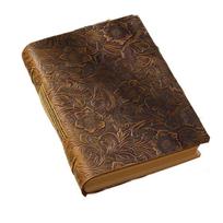 Unlined Embossed Sketchbook Vintage Bound Daily Notepad Creative Leather Notebook  School Vertical carve