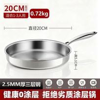 316 Stainless Steel Frying Pan Nonstick Flat Skillet Stovetop Cooking Thickened Base Glass Lid Optional No specification