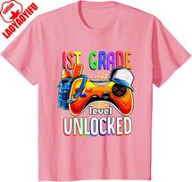 Gamer Back To School Gamepad 1st First Grade Level Unlocked Tshirt Summer Unisex Unisex Fashion Cotton Graphic T Shirts S