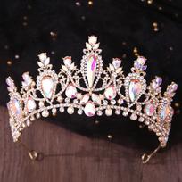 DIEZI 10 Colors Luxury Girls Water Drop Crystal Tiara For Women Wedding Party Elegant Bridal Rhinestone Crown Hair Accessories