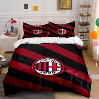 AC Milan Logo Bedding Set Bedding set (1 duvet cover, 2 pillowcases, duvet not included) 135x200cm