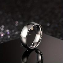 1pc Stainless Steel6mm Internal and external arcs Titanium steel stainless steel ring, simple couple's ring 9 sidabras