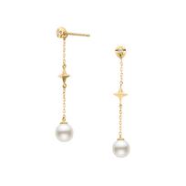 Vendome Aoyama K18 Yellow Gold Pearl Diamond Earrings AGVA1612 PA [Official]