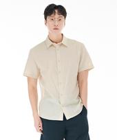 Chase Cult Men'S Linen Blend Essential Short Sleeve Shirt-Cbrk5525D05 Ecru/95