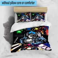 1PC Robot Invasion Alert 3pcs Bedding,Including 1pc Duvet Cover And 2pcs Pillowcases Perfect for Christmas,Ideal for Bedroom, Dormitory 135cm*200cm