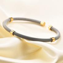 Kabelių viela pintos apyrankės titano plieno priedai Apyrankė juoda auksinė plieno spalvos madinga apyrankė moterims
