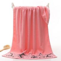 Soft Absorbent Thickened Bath Towels for Men and Women Black Flower rožinė