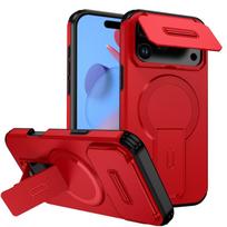Sliding window lens protection Bracket Magsafe Case For iPhone 17 Pro Max Magnetic Wireless Charge Stand Holder Cover Coque iPhone17