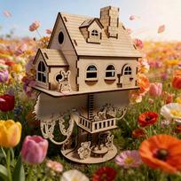 Jungle Treehouse 3D Wooden Puzzle Scale Miniature DO-IT-YOURSELF Miniature Kit Handcrafted Present Home Decor Assembly Toy balta
