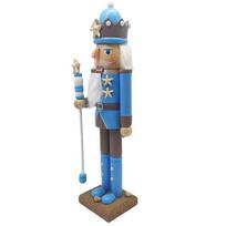 Wooden Christmas Coastal Nutcrackers King Figurine Ornament Carving Beach Theme Decoration for Home Tabletop Display
