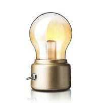 Creative LED bulb retro night light USB rechargeable lamp table lamp gift gold